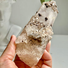 Load image into Gallery viewer, Quartz Crystal Point with Metallic Mineral Coating | Black Speckled Inclusions