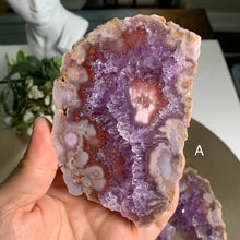 Load image into Gallery viewer, Top quality - pink amethyst flower agate slab/slice