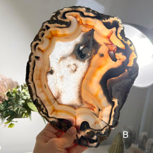 Load image into Gallery viewer, Rare - Top Quality Brazilian Agate Slice – Natural Banding & Translucent Glow