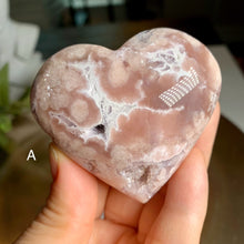 Load image into Gallery viewer, High quality - pink flower agate heart