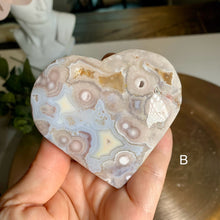 Load image into Gallery viewer, High quality - pink flower agate heart