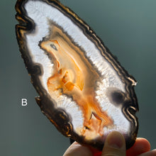 Load image into Gallery viewer, Rare - Hand picked Brazilian agate slabs and slices with black and red banding