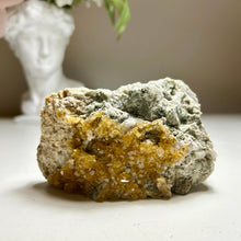 Load image into Gallery viewer, Self stand Golden Barite Crystal Cluster on Matrix | Jiangxi, China