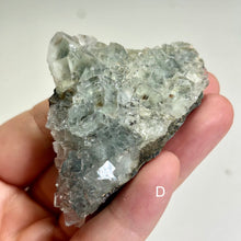 Load image into Gallery viewer, Glass Fluorite Crystal Cluster– Green Cubic Fluorite with Pyrolusite on Matrix