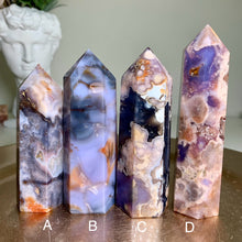 Load image into Gallery viewer, Rare - high quality blue flower agate towers/points