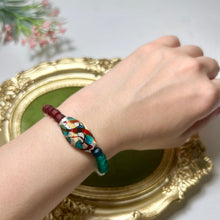 Load image into Gallery viewer, Ocean Mosaic Lampwork Glass Bracelet, Handmade Beaded Bracelet, Sea Glass Inspired Jewelry, Czech Glass Bracelet, Artisan Gift for Her