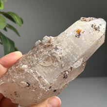 Load image into Gallery viewer, Quartz Crystal Point with Metallic Mineral Coating | Black Speckled Inclusions