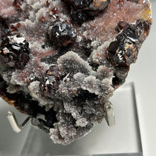 Load image into Gallery viewer, Rare - heart shape Red Garnet on Pink Dolomite Crystal Cluster — Sparkling Natural Mineral Specimen for Home Decor and Collection