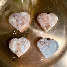 Load image into Gallery viewer, High quality pink flower agate heart