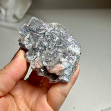 Load image into Gallery viewer, Xianghualing Grey-Blue Cubic Fluorite with Pink Calcite | Hunan, China