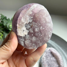 Load image into Gallery viewer, Top quality – Lavender amethyst geode from Uruguay with sparkling druzy