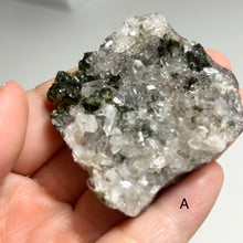 Load image into Gallery viewer, Natural Quartz Crystal Cluster with Green Epidote on Matrix | Raw Mineral Specimens | China