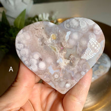 Load image into Gallery viewer, High quality - pink flower agate heart
