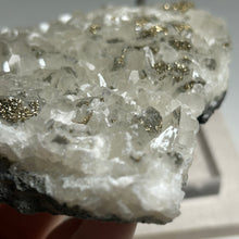Load image into Gallery viewer, Large Calcite & Pyrite Cluster on Matrix | Sparkling White Crystal Plate for Home Décor & Energy Clearing