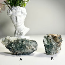Load image into Gallery viewer, Self stand Glass Fluorite Crystal Cluster – Green Cubic Fluorite on Matrix (Piece A or B)