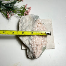 Load image into Gallery viewer, Pearl Pink Dolomite with Green Fluorite | Pastel Crystal Cluster on Matrix | Natural Mineral Home Décor
