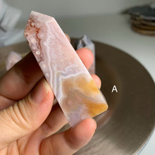 Load image into Gallery viewer, High quality druzy pink amethyst flower agate tower / druzy pink amethyst flower agate point