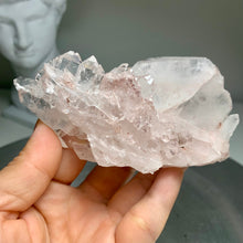 Load image into Gallery viewer, High quality- pink lemurian faden quartz cluster from Colombia