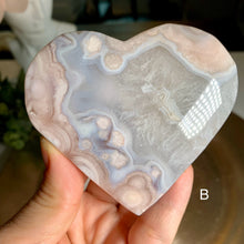 Load image into Gallery viewer, High quality - pink flower agate heart
