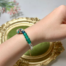 Load image into Gallery viewer, Ocean Mosaic Lampwork Glass Bracelet, Handmade Beaded Bracelet, Sea Glass Inspired Jewelry, Czech Glass Bracelet, Artisan Gift for Her