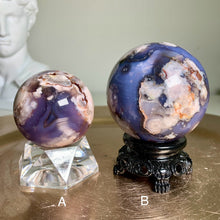 Load image into Gallery viewer, Rare - top quality blue flower agate sphere