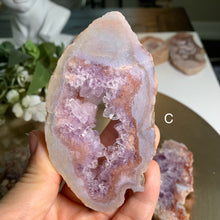 Load image into Gallery viewer, Top quality pink amethyst flower agate slab/ slice