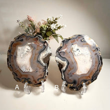 Load image into Gallery viewer, Rare - Top Quality Brazilian Agate Slice – Natural Banding & Translucent Glow