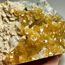 Load image into Gallery viewer, Self stand Golden Barite Crystal Cluster on Matrix | Jiangxi, China