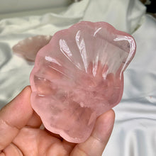 Load image into Gallery viewer, Rose quartz bowl/ rose quartz shell plate