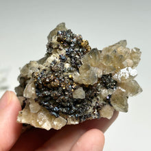 Load image into Gallery viewer, Sphalerite, Pyrite & Calcite Cluster – Rare Golden Crystal Mineral for Energy, Protection & Home Decor