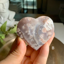 Load image into Gallery viewer, High quality - pink flower agate heart