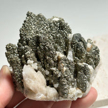 Load image into Gallery viewer, Hunan Pyrite with White Calcite – Sparkling Golden Crystal Cluster for Protection, Wealth Energy & Home Decor