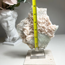 Load image into Gallery viewer, Large Pearl Pink Dolomite with Green Fluorite — Natural Crystal Cluster from Hunan, China | Pastel Mineral Specimen for Decor & Collection