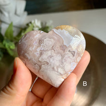 Load image into Gallery viewer, High quality - pink flower agate heart