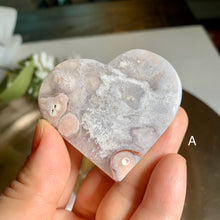 Load image into Gallery viewer, High quality - pink amethyst flower agate hearts