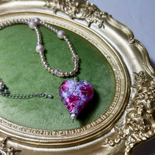 Load image into Gallery viewer, Velvet Heart Lampwork Glass Necklace