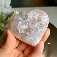 Load image into Gallery viewer, Top quality - pink flower agate heart