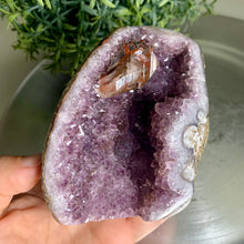 Load image into Gallery viewer, Rare - Uruguay amethyst geode with calcite and hematite