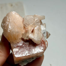 Load image into Gallery viewer, Pink Mangano Calcite with Red-Banded Calcite — Rare Bladed Calcite Cluster from Hunan, China