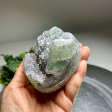 Load image into Gallery viewer, Top quality – Rainbow amethyst from Uruguay with natural moss agate skin & sparkling druzy
