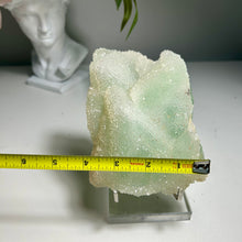 Load image into Gallery viewer, Green fluorite specimen covered with natural druzy quartz- sugar fluorite