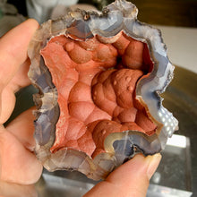 Load image into Gallery viewer, Rare - High quality Argentina red fox agate geode pair with UV reaction