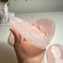 Load image into Gallery viewer, High Quality Rose Quartz Display Plate — Polished Pink Crystal Tray for Jewelry, Rituals & Home Décor