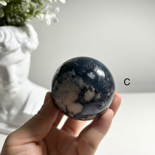 Load image into Gallery viewer, "Glacier Bloom" – Premium Blue Flower Agate Sphere