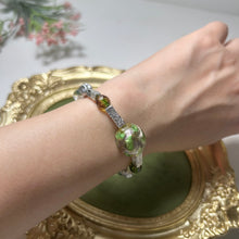 Load image into Gallery viewer, Forest Relic Bracelet | Lampwork Glass Bead Bracelet | Czech Glass & Lava Stone | Handmade Artisan Jewelry