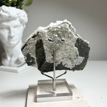 Load image into Gallery viewer, Large Calcite & Pyrite Cluster on Matrix | Sparkling White Crystal Plate for Home Décor & Energy Clearing