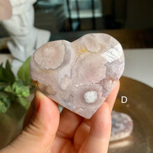Load image into Gallery viewer, High quality - pink flower agate heart