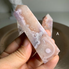 Load image into Gallery viewer, High quality- pink amethyst flower agate tower/ point