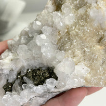 Load image into Gallery viewer, Apophyllite on Calcite with Pyrite | Secondary Growth Apophyllite Crystals | Natural Mineral Specimen | Collector Display Piece