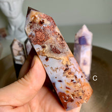 Load image into Gallery viewer, Rare - high quality blue flower agate towers / points